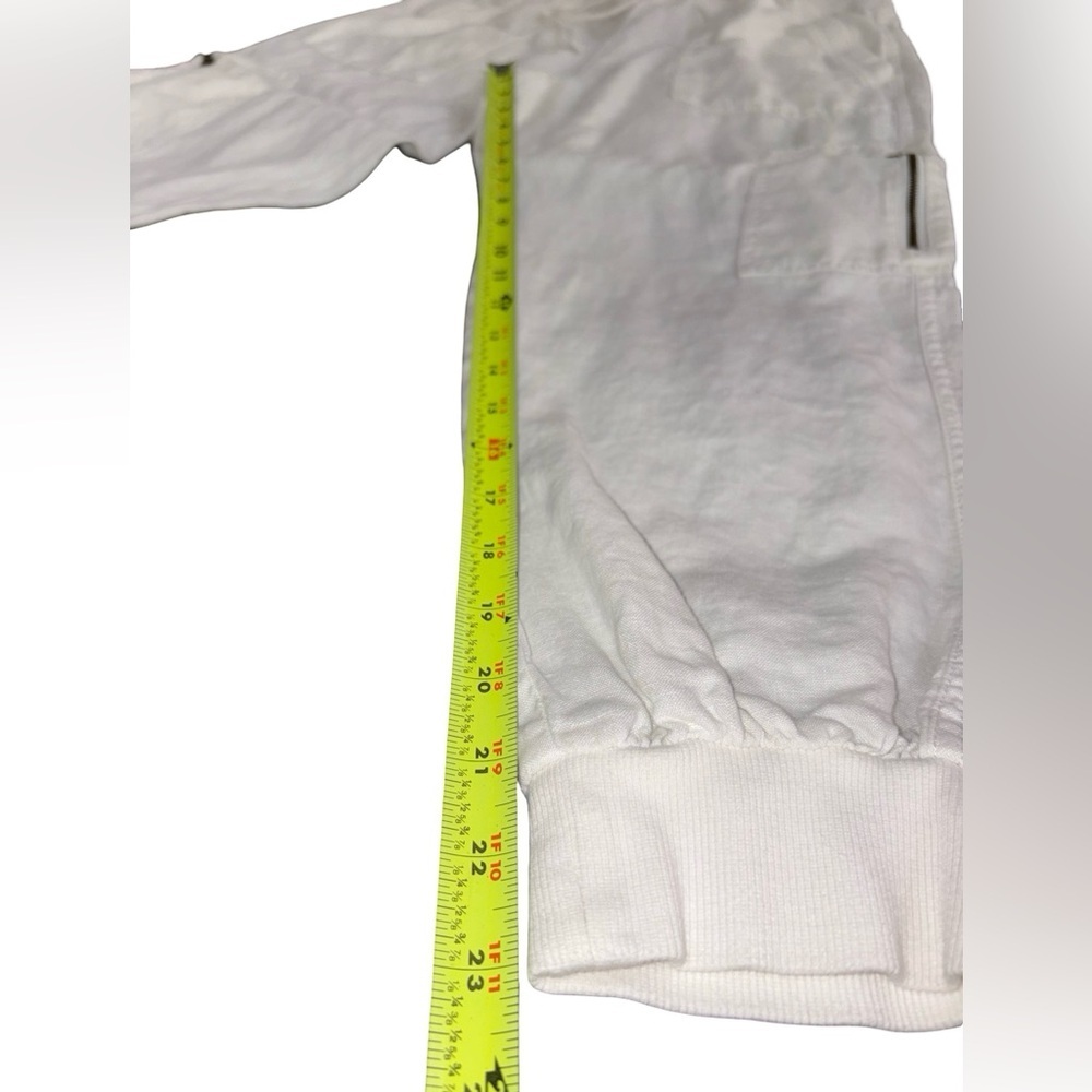 Tommy Hilfiger White 100% Linen Jogger Pants Size Small Coastal Resort Chic - Picture 7 of 9